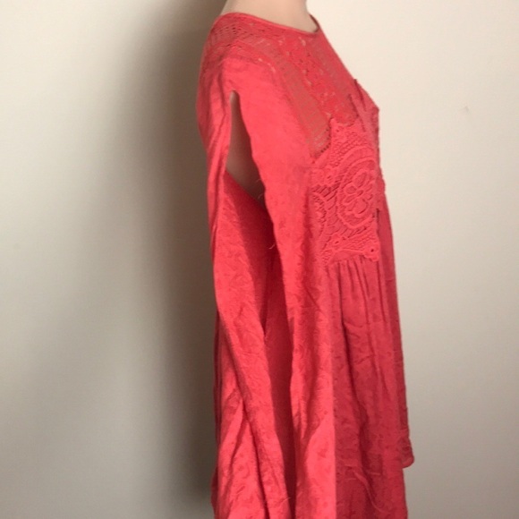 Jolt Burnt Orange Dress Cut Out Sleeves Crochet - Picture 7 of 8